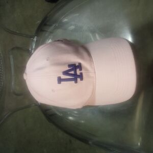 Pink Cap with Blue Logo